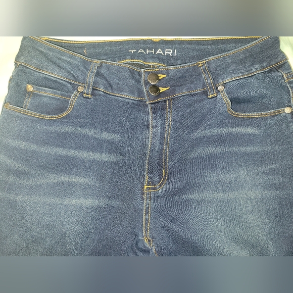 Tahari Charlotte Double Button Skinny Night Sky Wash Jeans 12/31 EUC - Picture 7 of 10